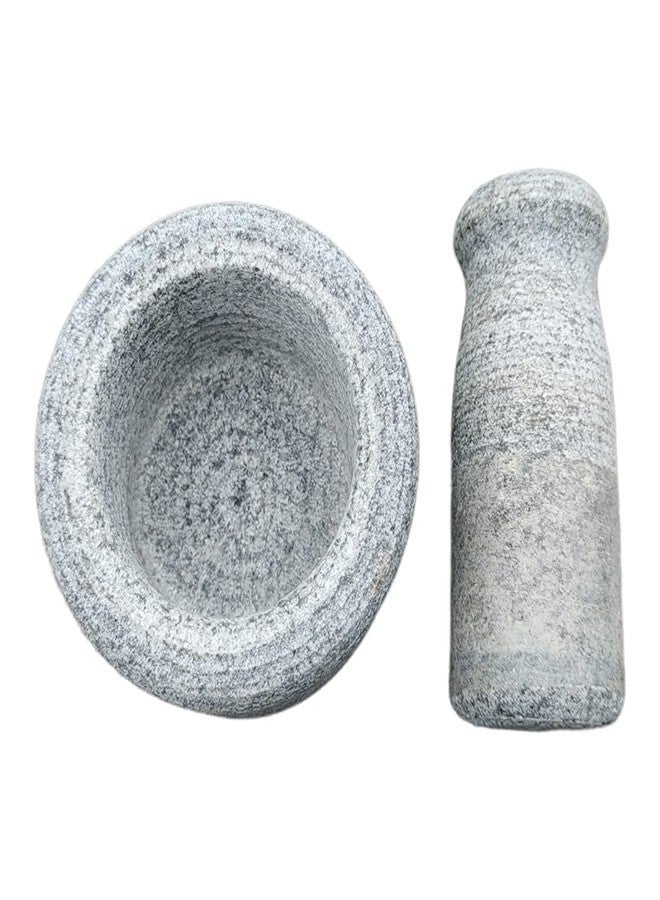 EZAHK Mortar and Pestle Set for Spices, Okhli Masher, Khalbatta, Kharal, Mixer, Natural & Traditional Grinder and Musal, Well Design for Kitchen, Home, Herb (3x3 inch)) - Image 3